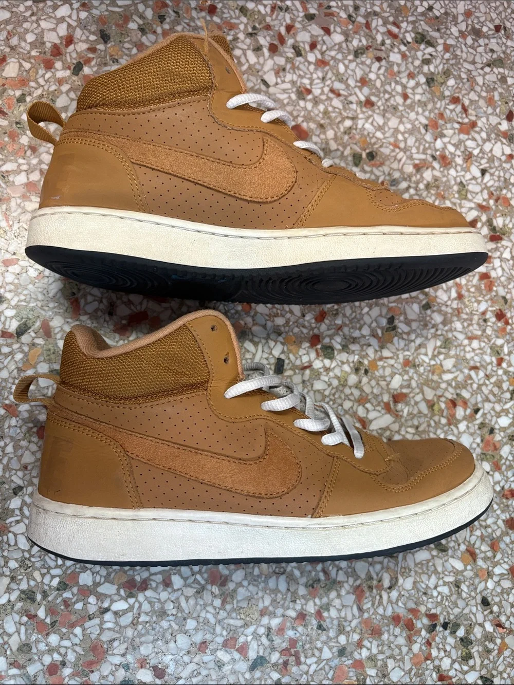Nike 6 Youth High-Top Sneakers in Tan Mustard